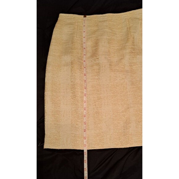 Tory Burch Jacquard Devora Tweed Brocade Skirt 4 Pencil Slight Metallic Lined - Picture 8 of 15